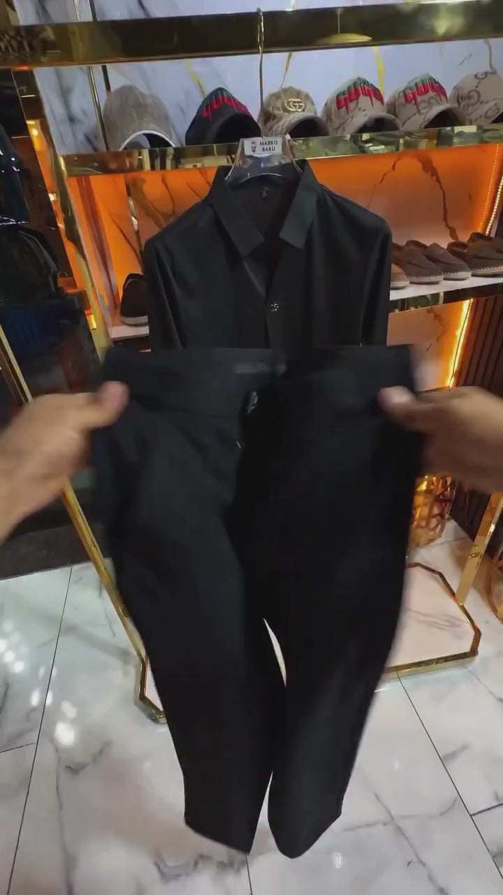 DG  Siyah Gömlek & Siyah Pantolon Takım