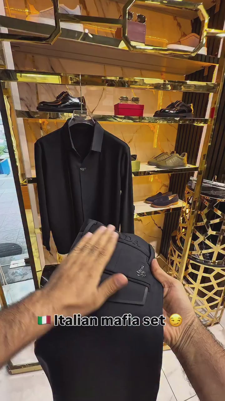 Prada  Siyah Gömlek & Siyah Pantolon Takım